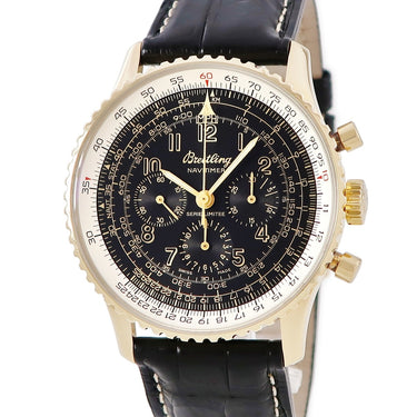 腕時計 ブライトリング BREITLING ナビタイマー メカニック K11022.1 手巻き メンズ K18YG無垢 ブラック クロノグラフ 日本限定