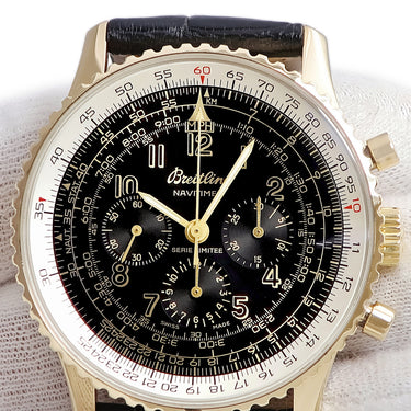 腕時計 ブライトリング BREITLING ナビタイマー メカニック K11022.1 手巻き メンズ K18YG無垢 ブラック クロノグラフ 日本限定