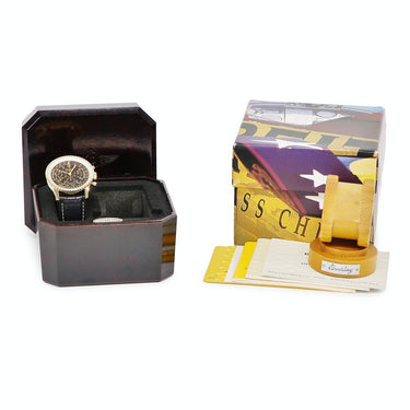 腕時計 ブライトリング BREITLING ナビタイマー メカニック K11022.1 手巻き メンズ K18YG無垢 ブラック クロノグラフ 日本限定