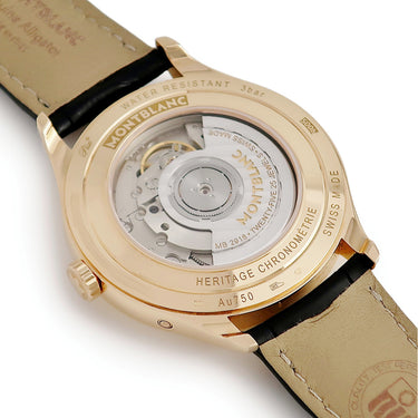 腕時計 モンブラン Montblanc ヘリテイジ クロノメトリー カンティエーム アニュアル 112535 自動巻き メンズ 新品同様 K18RG無垢