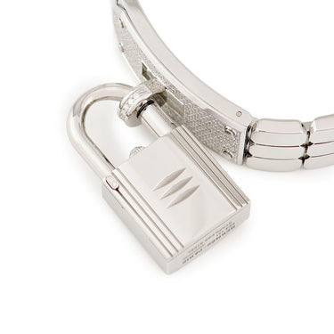 腕時計 エルメス HERMES ケリーウォッチ KE4.131 クオーツ レディース 純正ダイヤ ホワイト シェル カデナ型 錠前 南京錠