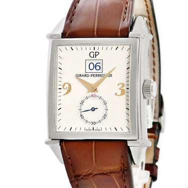 腕時計 ジラールペルゴ GIRARD PERREGAUX ヴィンテージ1945 キング 25805-11-821-0 自動巻き メンズ アイボリー ビッグデイト 角型 限定