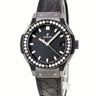 腕時計 ウブロ HUBLOT クラシック フュージョン ブラックマジック ダイヤモンド 581.CM.1171.LR.1104 クオーツ レディース 新品同様