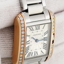 腕時計 カルティエ Cartier タンク アングレーズ SM W3TA0002 クオーツ レディース K18PG×SS コンビ 純正ダイヤ ギョウシェ