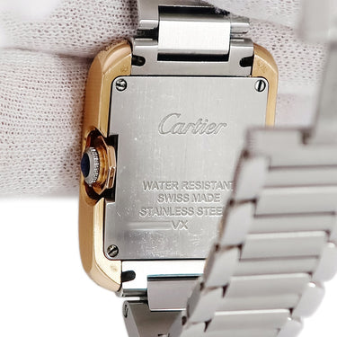 腕時計 カルティエ Cartier タンク アングレーズ SM W3TA0002 クオーツ レディース K18PG×SS コンビ 純正ダイヤ ギョウシェ