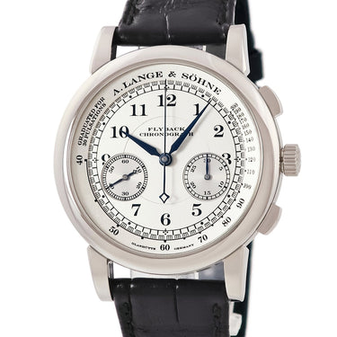 腕時計 ランゲ&ゾーネ LANGE&SOHNE 1815 クロノグラフ 401.026 手巻き メンズ K18WG無垢 シルバー アラビア 青針 スモールセコンド