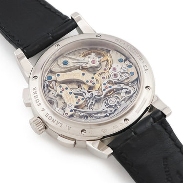 腕時計 ランゲ&ゾーネ LANGE&SOHNE 1815 クロノグラフ 401.026 手巻き メンズ K18WG無垢 シルバー アラビア 青針 スモールセコンド