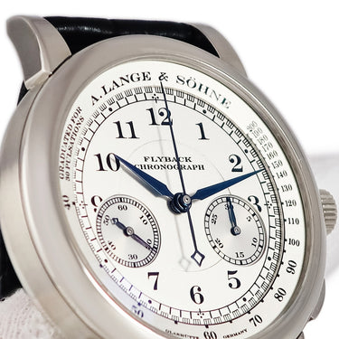 腕時計 ランゲ&ゾーネ LANGE&SOHNE 1815 クロノグラフ 401.026 手巻き メンズ K18WG無垢 シルバー アラビア 青針 スモールセコンド