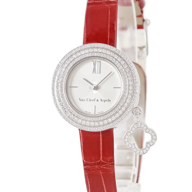 腕時計 ヴァンクリーフアーペル Van Cleef & Arpels チャーム ミニウォッチ VCARO29900 クオーツ レディース メーカーOH済 K18WG無垢 純正ダイヤ