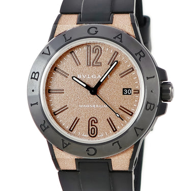 腕時計 ブルガリ BVLGARI ディアゴノ マグネシウム 41 ブラウンラッカー DG41SMC DG41C11SMCVD 自動巻き メンズ デイト バー アラビア