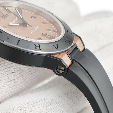 腕時計 ブルガリ BVLGARI ディアゴノ マグネシウム 41 ブラウンラッカー DG41SMC DG41C11SMCVD 自動巻き メンズ デイト バー アラビア