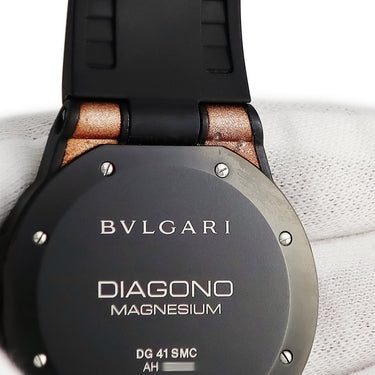 腕時計 ブルガリ BVLGARI ディアゴノ マグネシウム 41 ブラウンラッカー DG41SMC DG41C11SMCVD 自動巻き メンズ デイト バー アラビア