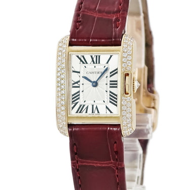 腕時計 カルティエ Cartier タンク アングレーズ SM WT100014 クオーツ レディース K18YG無垢 純正ダイヤモンド スクエア