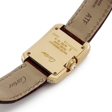 腕時計 カルティエ Cartier タンク アングレーズ SM WT100014 クオーツ レディース K18YG無垢 純正ダイヤモンド スクエア