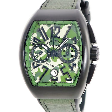 腕時計 フランクミュラー FRANCK MULLER ヴァンガード カモフラージュ V45CCDT 自動巻き メンズ 迷彩 クロノグラフ デイト ブラックPVD