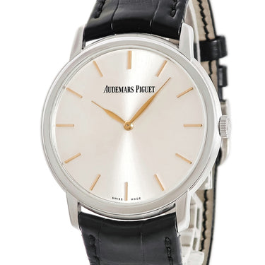 腕時計 オーデマピゲ AUDEMARS PIGUET ジュール オーデマ エクストラシン 15180BC.OO.A002CR.01 自動巻き メンズ K18WG無垢 シルバー