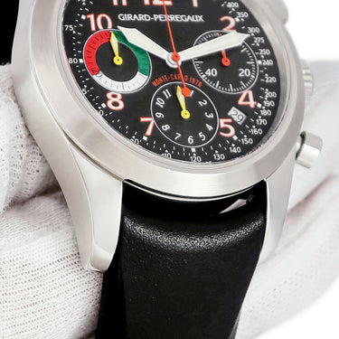 腕時計 ジラールペルゴ GIRARD PERREGAUX ラリー モンテカルロ 1976 スポーツクロノ 49541-11-61-FK6A 自動巻き メンズ ブラック デイト 限定