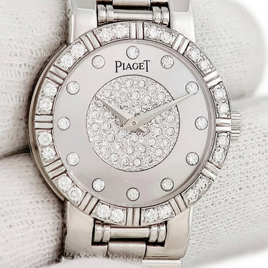 腕時計 ピアジェ PIAGET ダンサー 90564K81 手巻き レディース K18WG無垢 純正ダイヤ パヴェ ラウンド