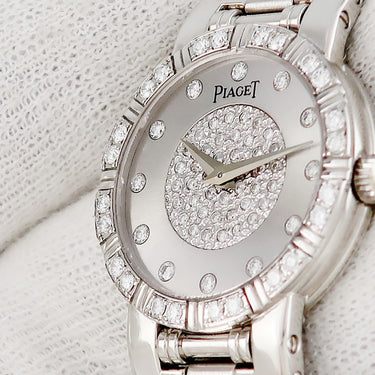 腕時計 ピアジェ PIAGET ダンサー 90564K81 手巻き レディース K18WG無垢 純正ダイヤ パヴェ ラウンド