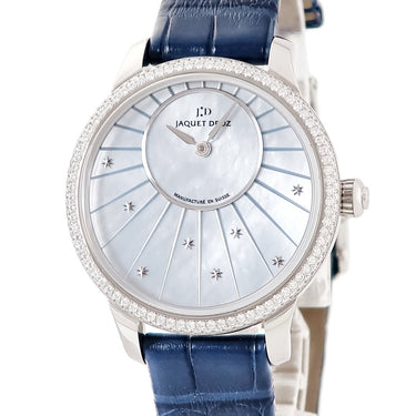 腕時計 ジャケ・ドロー Jaquet Droz プティ ウール ミニット 35mm J005000270 自動巻き レディース 新品同様 純正ダイヤ ブルー シェル