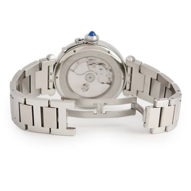 腕時計 カルティエ Cartier パシャ XL ナイト&デイ W31093M7 自動巻き メンズ シルバー GMT デイト ギョウシェ 青針