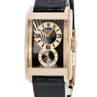 腕時計 ロレックス ROLEX チェリーニ プリンス 5442/5 D番 手巻き メンズ D番 K18エバーRG無垢 復刻モデル ブラックサンビーム