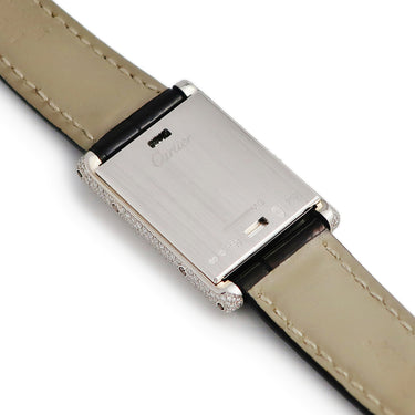 腕時計 カルティエ Cartier タンク バスキュラント SM WA203531 クオーツ レディース K18WG無垢 純正ダイヤ 角型 反転ケース