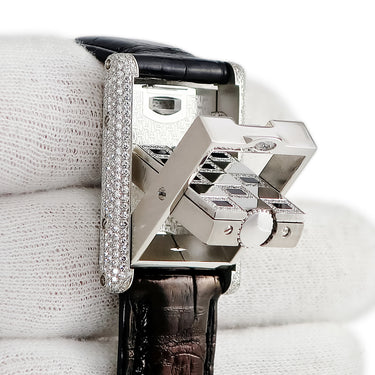 腕時計 カルティエ Cartier タンク バスキュラント SM WA203531 クオーツ レディース K18WG無垢 純正ダイヤ 角型 反転ケース