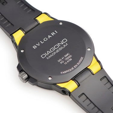 腕時計 ブルガリ BVLGARI ディアゴノ マグネシウム 41 DG41SMC DG41C10SMCVD 自動巻き メンズ イエロー デイト バー アラビア