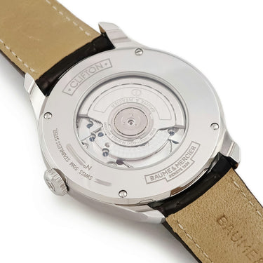 腕時計 ボーム&メルシエ BAUME&MERCIER クリフトン ビッグデイト パワーリザーブ M0A10205 自動巻き メンズ アラビア バー