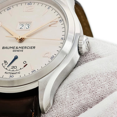 腕時計 ボーム&メルシエ BAUME&MERCIER クリフトン ビッグデイト パワーリザーブ M0A10205 自動巻き メンズ アラビア バー