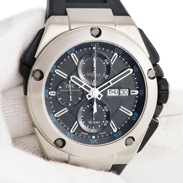 腕時計 IWC IWC インヂュニア ダブル クロノグラフ IW376501 自動巻き メンズ ブラック 黒 デイデイト スプリットセコンド