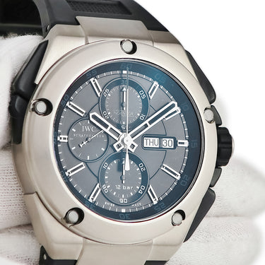 腕時計 IWC IWC インヂュニア ダブル クロノグラフ IW376501 自動巻き メンズ ブラック 黒 デイデイト スプリットセコンド