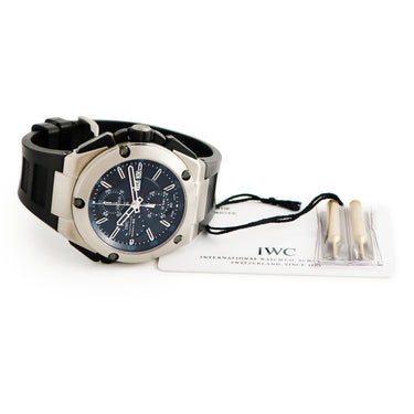 腕時計 IWC IWC インヂュニア ダブル クロノグラフ IW376501 自動巻き メンズ ブラック 黒 デイデイト スプリットセコンド