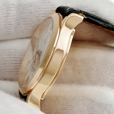 腕時計 ジャガールクルト JAEGER LECOULTRE マスターメモボックス 144.2.94 手巻き メンズ K18PG無垢 アラーム アンティーク トリチウム