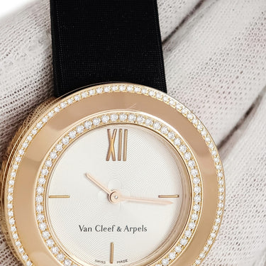 腕時計 ヴァンクリーフアーペル Van Cleef & Arpels チャーム クローバー S VCARM95000 クオーツ レディース K18PG無垢 純正ダイヤ アルハンブラ