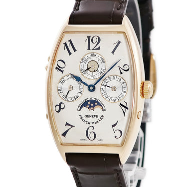 腕時計 フランクミュラー FRANCK MULLER トノウカーベックス パーペチュアルカレンダー 2851 S6 QP 自動巻き メンズ K18PG無垢 アイボリー