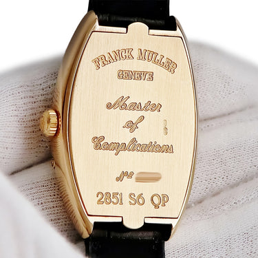 腕時計 フランクミュラー FRANCK MULLER トノウカーベックス パーペチュアルカレンダー 2851 S6 QP 自動巻き メンズ K18PG無垢 アイボリー
