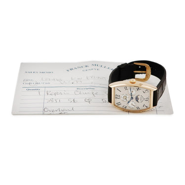 腕時計 フランクミュラー FRANCK MULLER トノウカーベックス パーペチュアルカレンダー 2851 S6 QP 自動巻き メンズ K18PG無垢 アイボリー