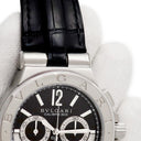 腕時計 ブルガリ BVLGARI ディアゴノ カリブロ303 クロノグラフ DG42SCH 自動巻き メンズ 黒×シルバー デイト 夜光インデックス