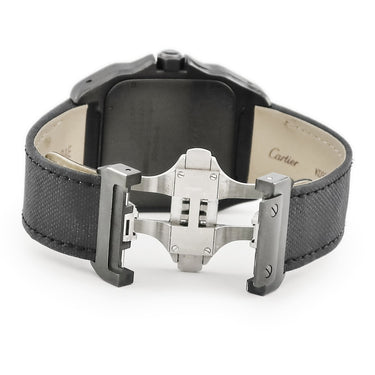 腕時計 カルティエ Cartier サントス 100 LM カーボンコーティング WSSA0006 自動巻き メンズ ADLC ブラック スクエア