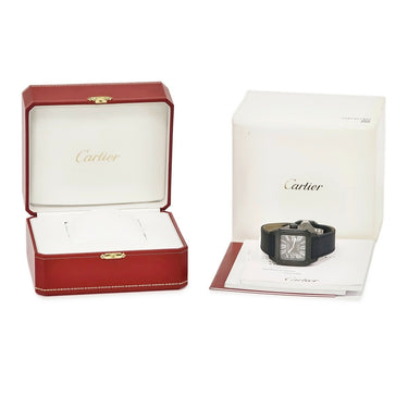 腕時計 カルティエ Cartier サントス 100 LM カーボンコーティング WSSA0006 自動巻き メンズ ADLC ブラック スクエア