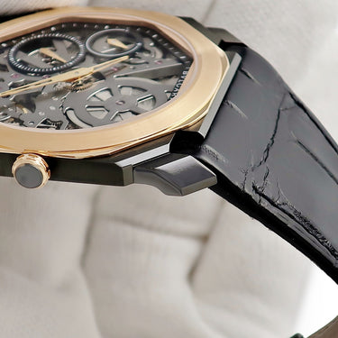 腕時計 ブルガリ BVLGARI オクト フィニッシモ スケルトン 102469 BGO40SPGXTSK 手巻き メンズ K18PG×SS コンビ スモールセコンド