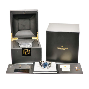 腕時計 ロジェデュブイ ROGER DUBUIS エクスカリバー 42 クロノグラフ DBEX0389 自動巻き メンズ ローマン スモールセコンド ネイビー