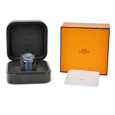 腕時計 エルメス HERMES H08 エクストララージ SP1.744 自動巻き メンズ 新品同様 ブルーチタン PVD アラビア 角型 軽量