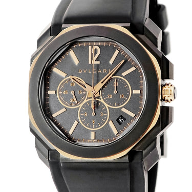 腕時計 ブルガリ BVLGARI オクト オリジナーレ クロノグラフ 103075 BGOP41SGCH 自動巻き メンズ K18PG×ブラックDLCSS