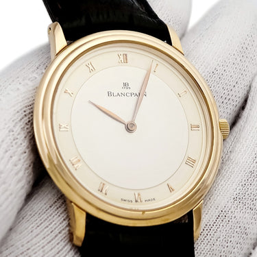 腕時計 ブランパン BLANCPAIN ヴィルレ ウルトラスリム 0021-3318-55 手巻き メンズ K18YG無垢 シャンパン ローマン ヴィンテージ