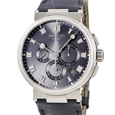 腕時計 ブレゲ BREGUET マリーン クロノグラフ 5527 5527TI/G2/5WV 自動巻き メンズ グレー ローマン デイト スモールセコンド