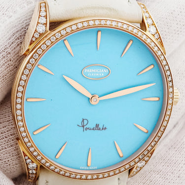 腕時計 パルミジャーニ・フルリエ PARMIGIANI FLEURIER トンダ ポメラート PFC267-1035500-HC2421 自動巻き メンズ K18PG 純正ダイヤ ターコイズ