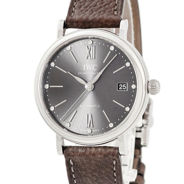 腕時計 IWC IWC ポートフィノ オートマティック 37 IW458603 自動巻き メンズ 純正12Pダイヤ デイト グレー バー ローマン